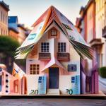 origami house crafted entirely from Euro banknotes